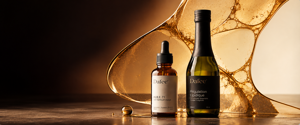 Two Dafee bottles. Daily-feed and Daily-feel